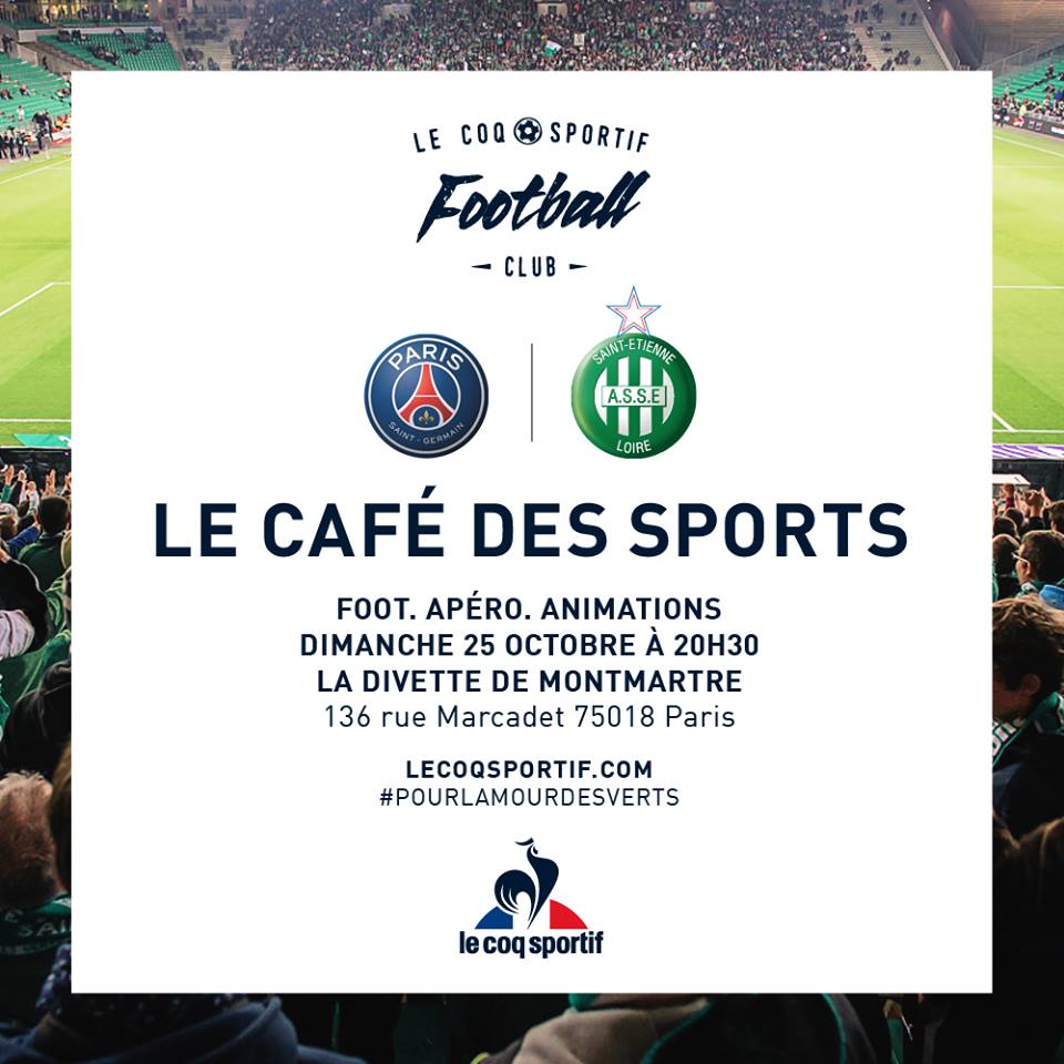 la divette, la divette de montmartre, serge, saint etienne, asse, allez les verts, PSG ASSE, PSG, le coq sportif, le café des sports, le coq sportif football club