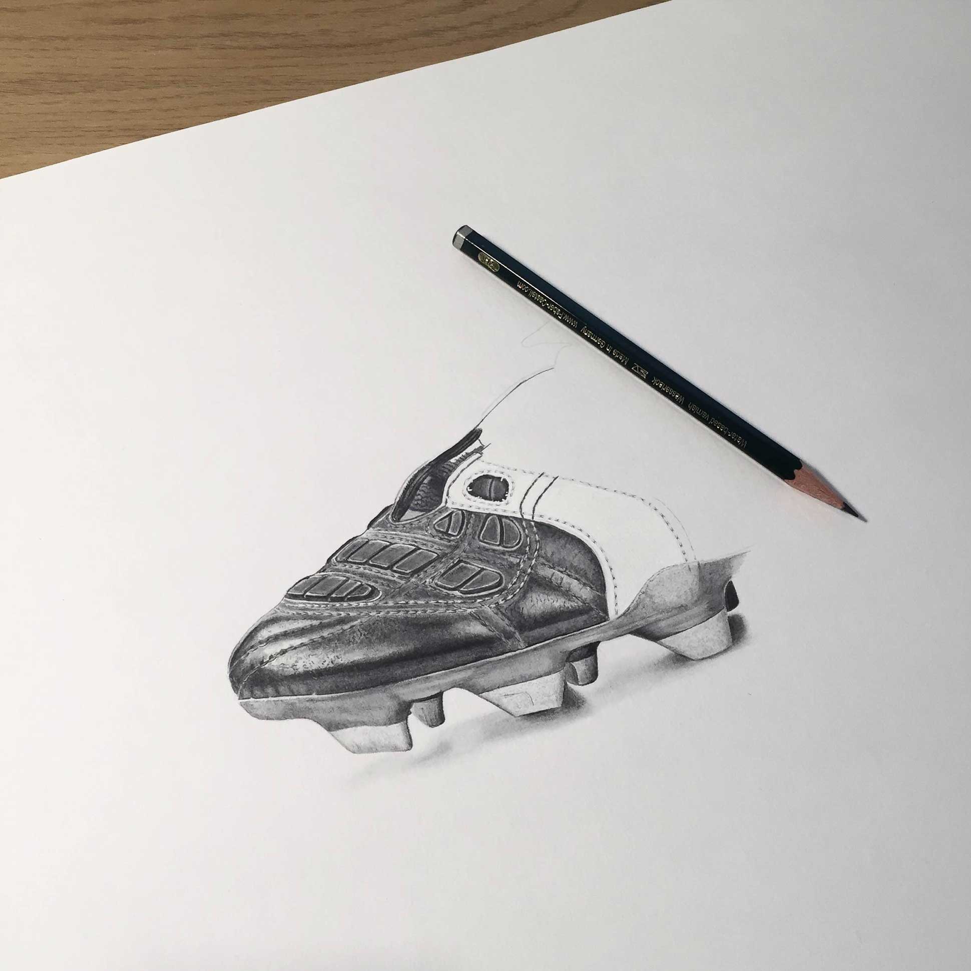 steph morris, manchester, adidas predator, adidas pencil, pencil art, nike mercurial, culture foot, la buvette, gustave le populaire, dorian beaune