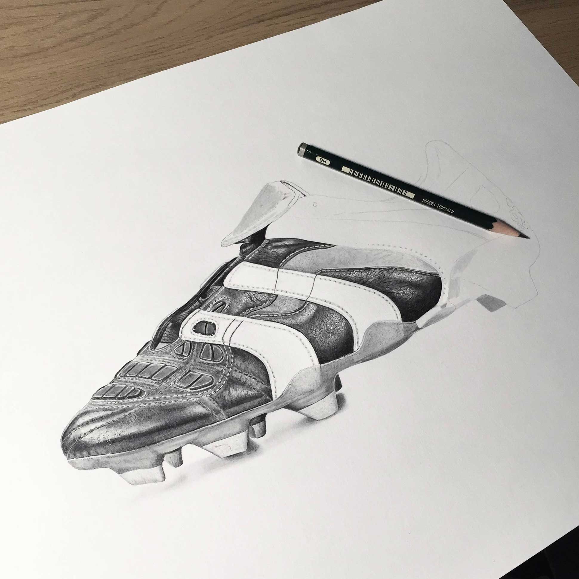 steph morris, manchester, adidas predator, adidas pencil, pencil art, nike mercurial, culture foot, la buvette, gustave le populaire, dorian beaune