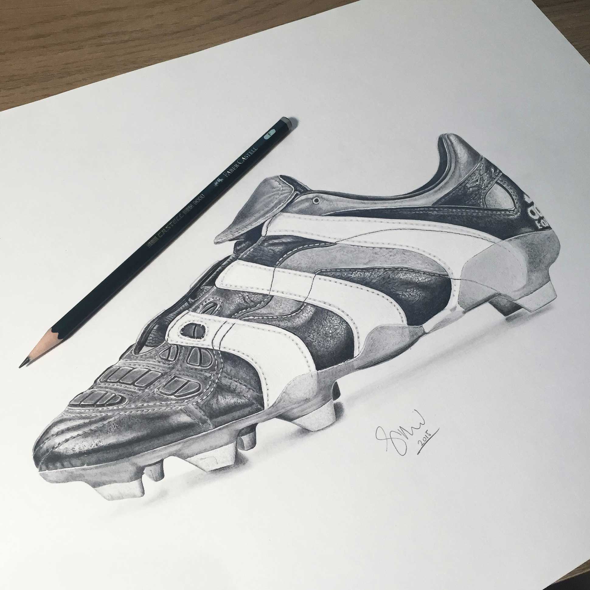 steph morris, manchester, adidas predator, adidas pencil, pencil art, nike mercurial, culture foot, la buvette, gustave le populaire, dorian beaune